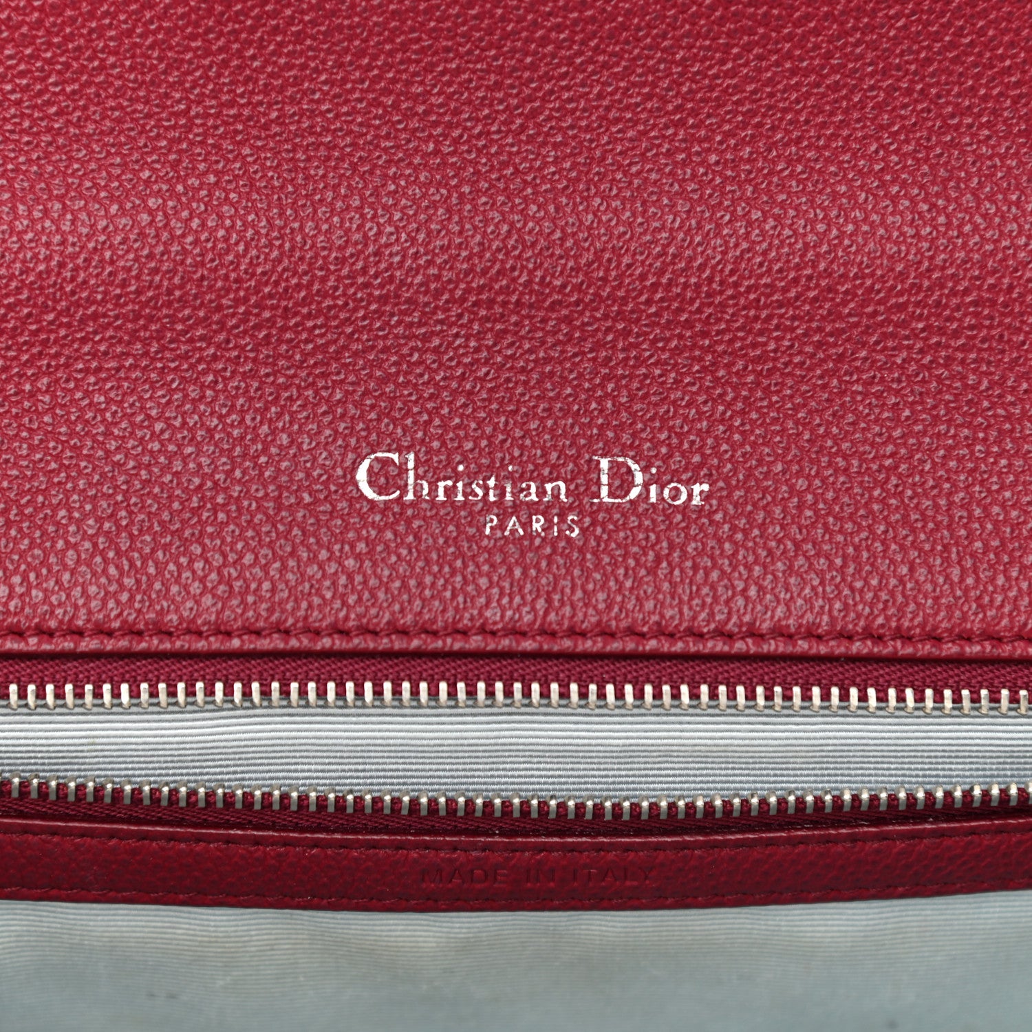 Christian Dior Grained Calfskin Large Diorama Flap Bag Burgundy 5 of 11
