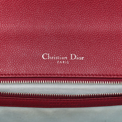 Christian Dior Grained Calfskin Large Diorama Flap Bag Burgundy 5 of 11