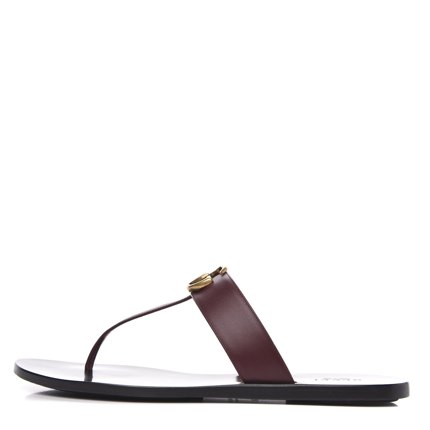 Gucci Calfskin Double G Thong Sandals 39.5 Vintage Bordeaux 1 of 9