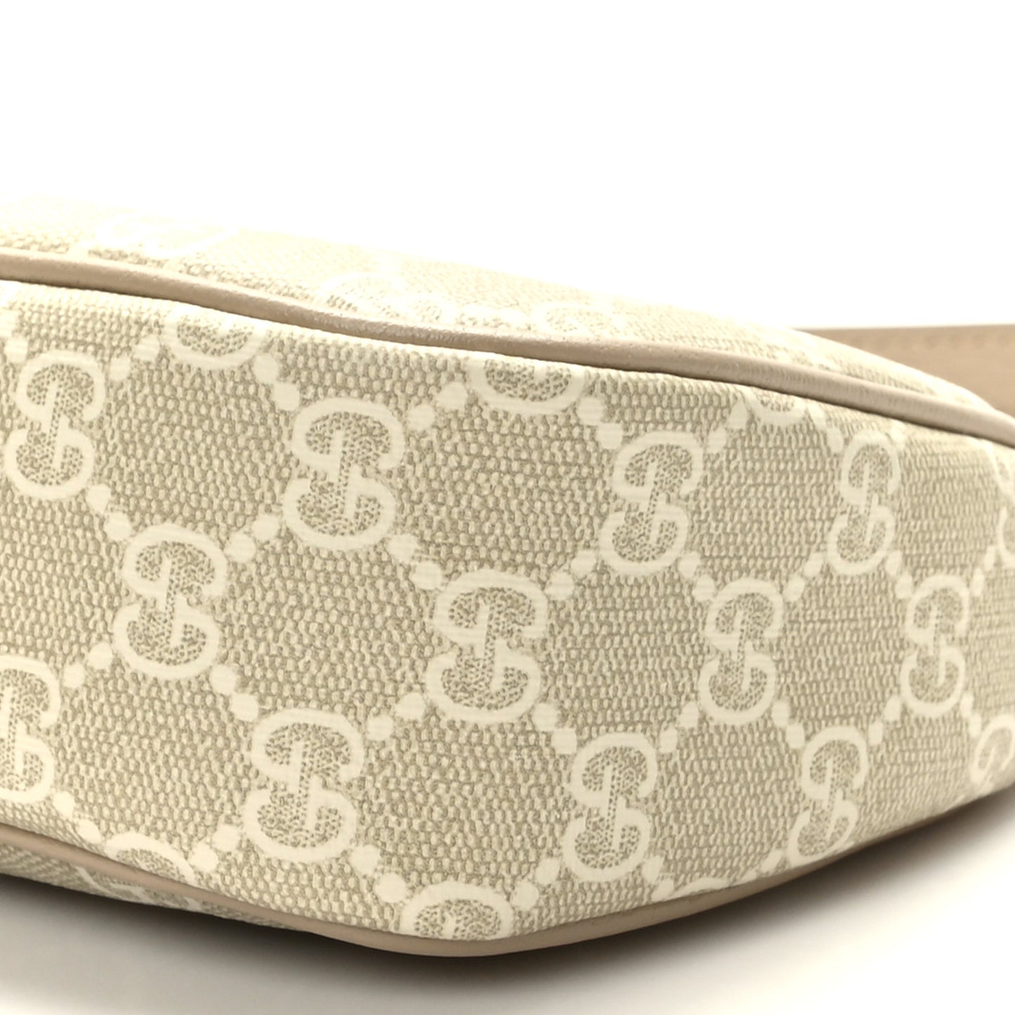 GG Supreme Monogram Textured Dollar Calfskin Small Ophidia Hobo Beige Mystic White Oatmeal