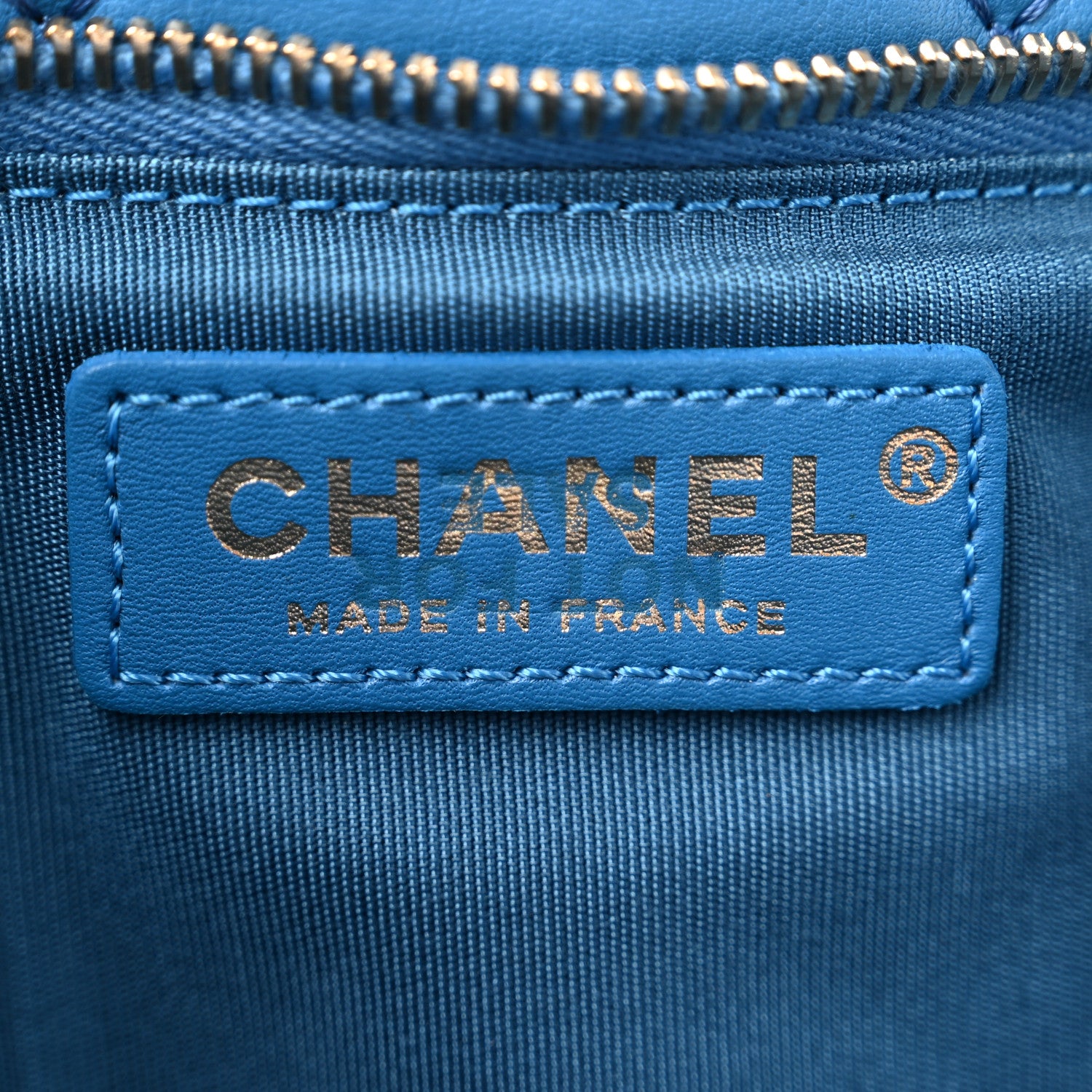 Chanel Lambskin Quilted Fold Over Clutch Blue 6 of 7