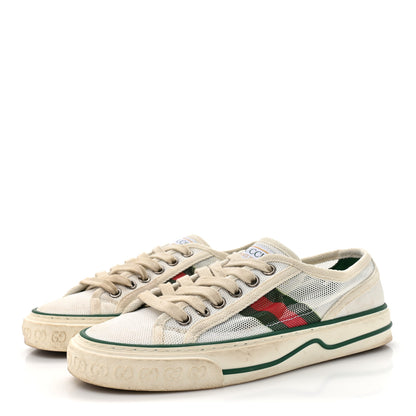 Gucci Mesh Web Womens 1977 Tennis Sneakers 35 Great 35.5 White Mystic White 4 of 9
