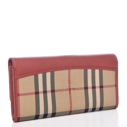Burberry Calfskin Horseferry Check Porter Continental Wallet Copper Pink 3 of 7