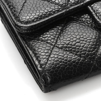Chanel Caviar Quilted Flap Card Holder Wallet Black 9 of 11