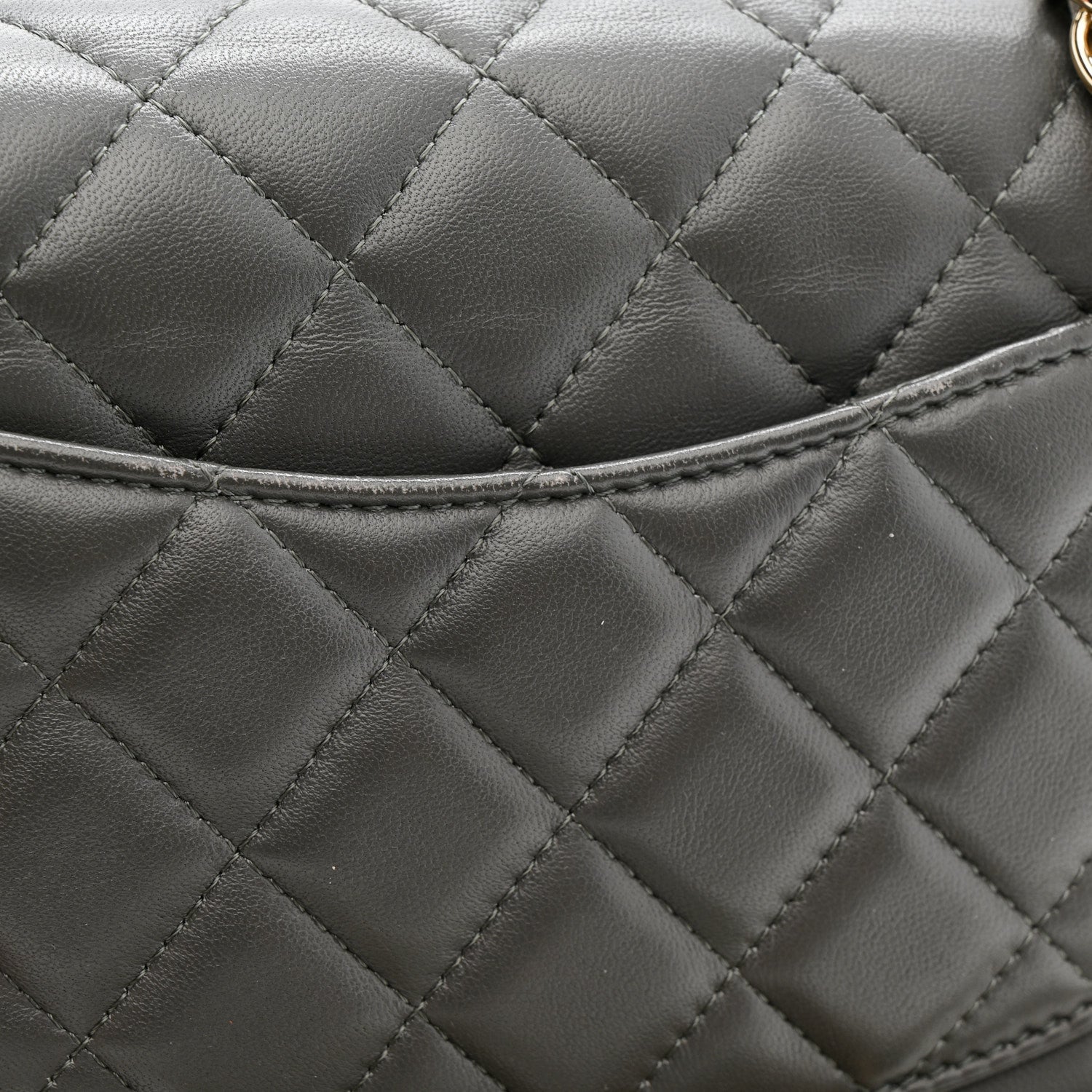 Chanel Lambskin Quilted Mini Rectangular Flap Dark Grey 12 of 13