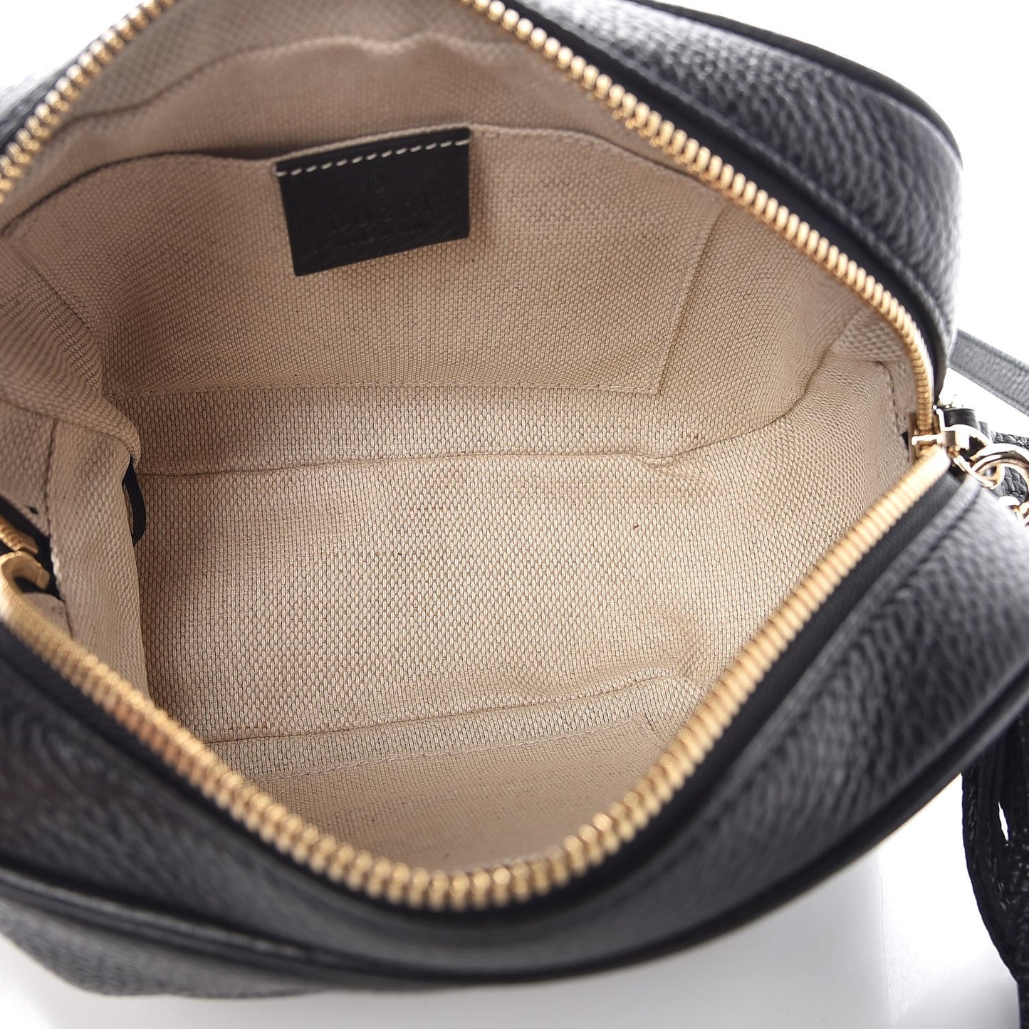 Pebbled Calfskin Small Soho Disco Bag Black