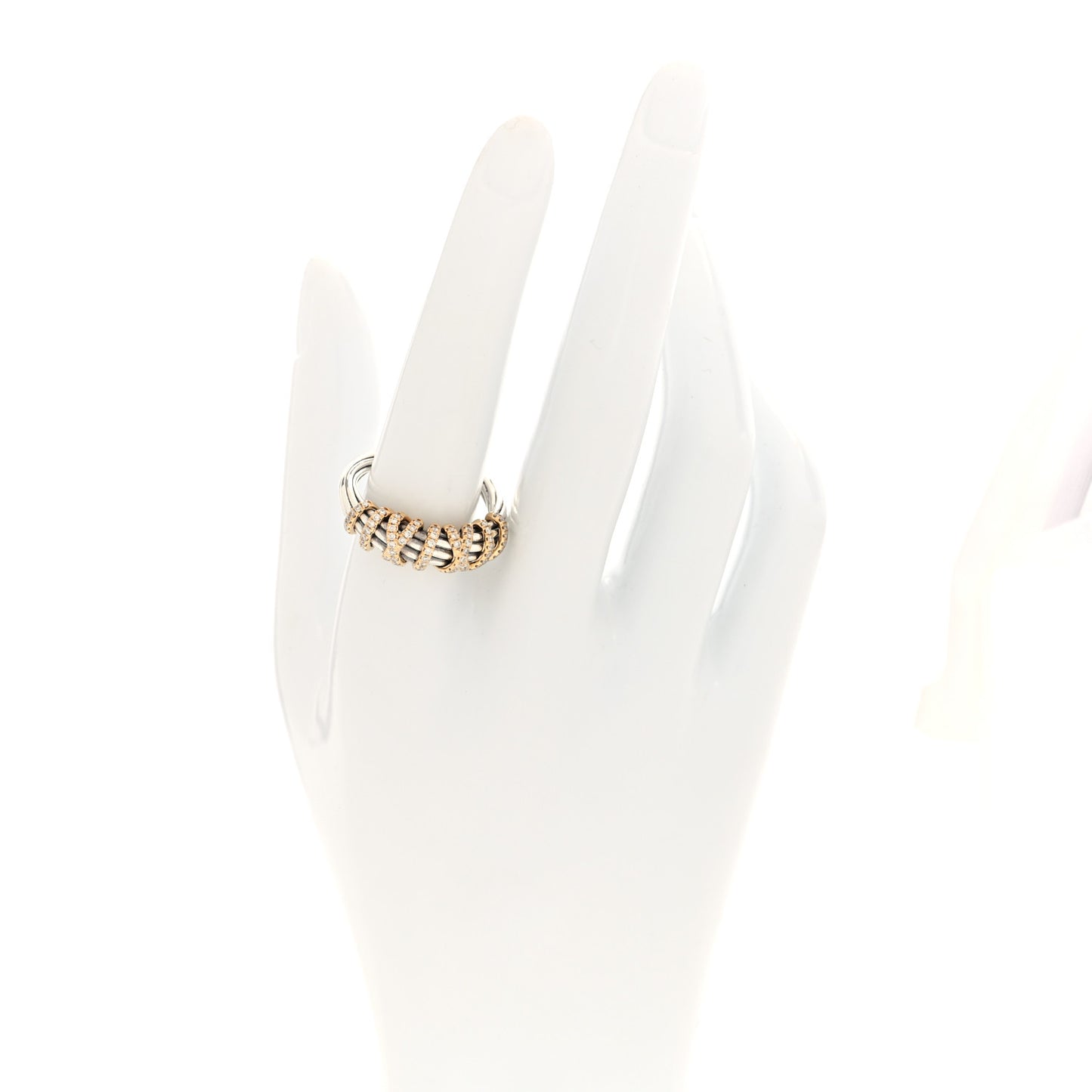 Sterling Silver 18K Yellow Gold Diamond Helena Ring 60 9