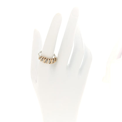 David Yurman Sterling Silver 18K Yellow Gold Diamond Helena Ring 60 9 2 of 4