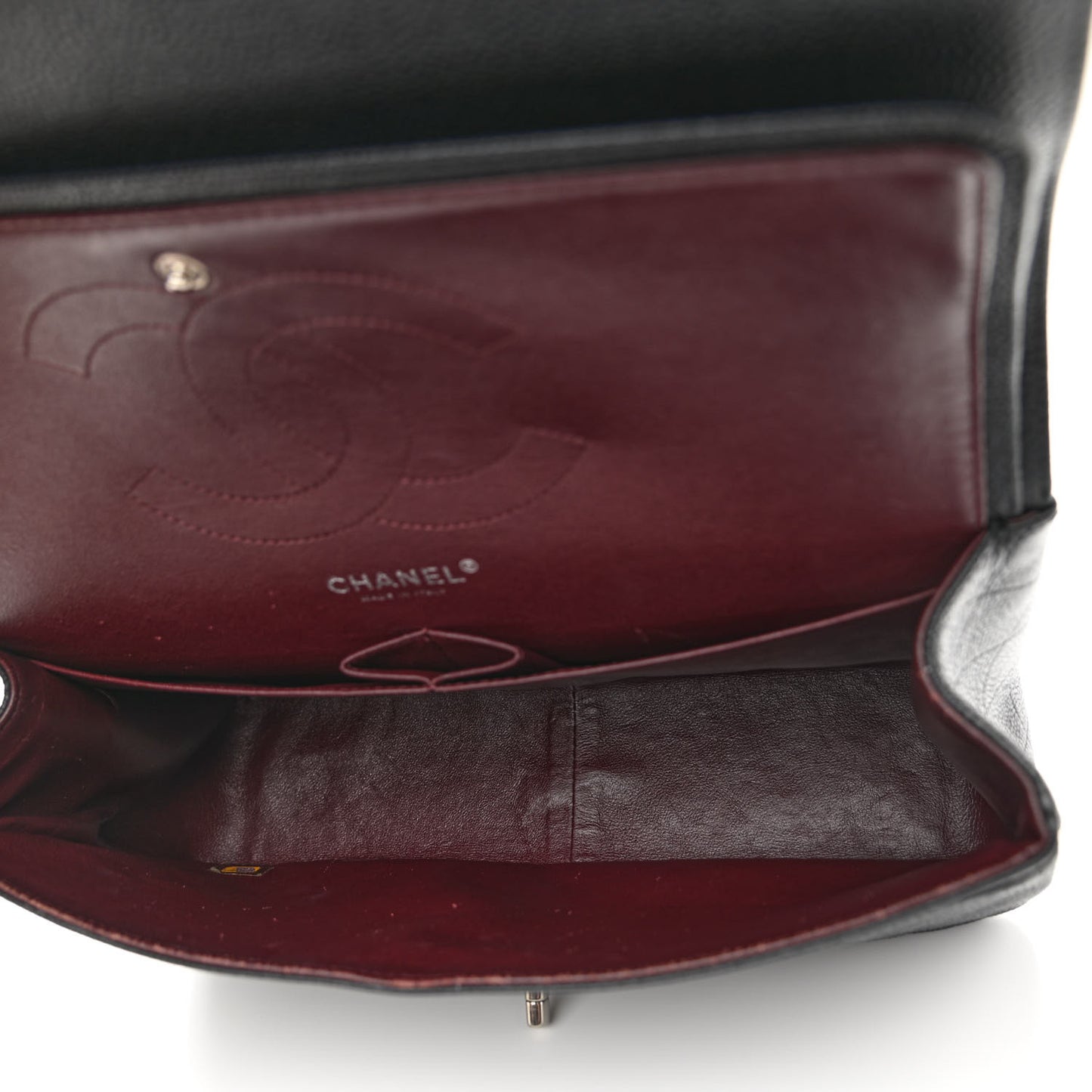 Caviar Quilted Jumbo Double Flap Black