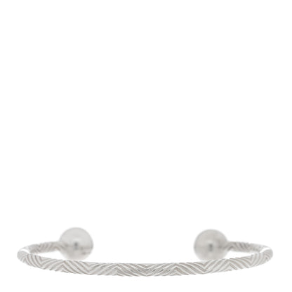 Tiffany Sterling Silver Textured Barbell Cuff Bracelet 2 of 4