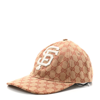 Gucci X MLB Monogram SF Giants Baseball Hat 57-61 Beige Ruggine 1 of 8