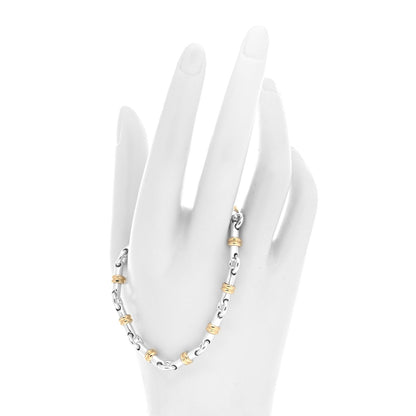Tiffany Sterling Silver 18K Yellow Gold Bar Link Bracelet 2 of 5