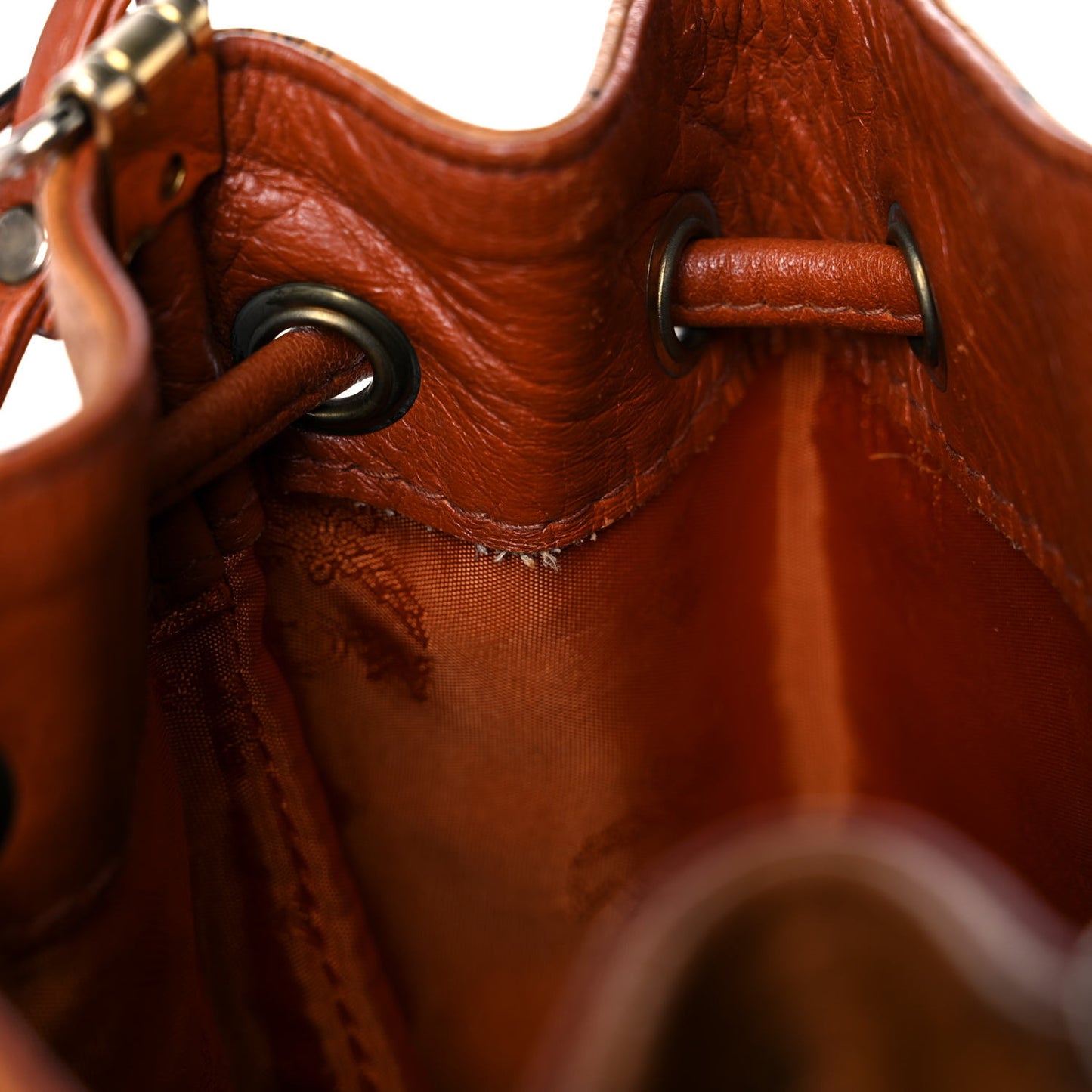 Visetos Drawstring Bucket Bag Cognac