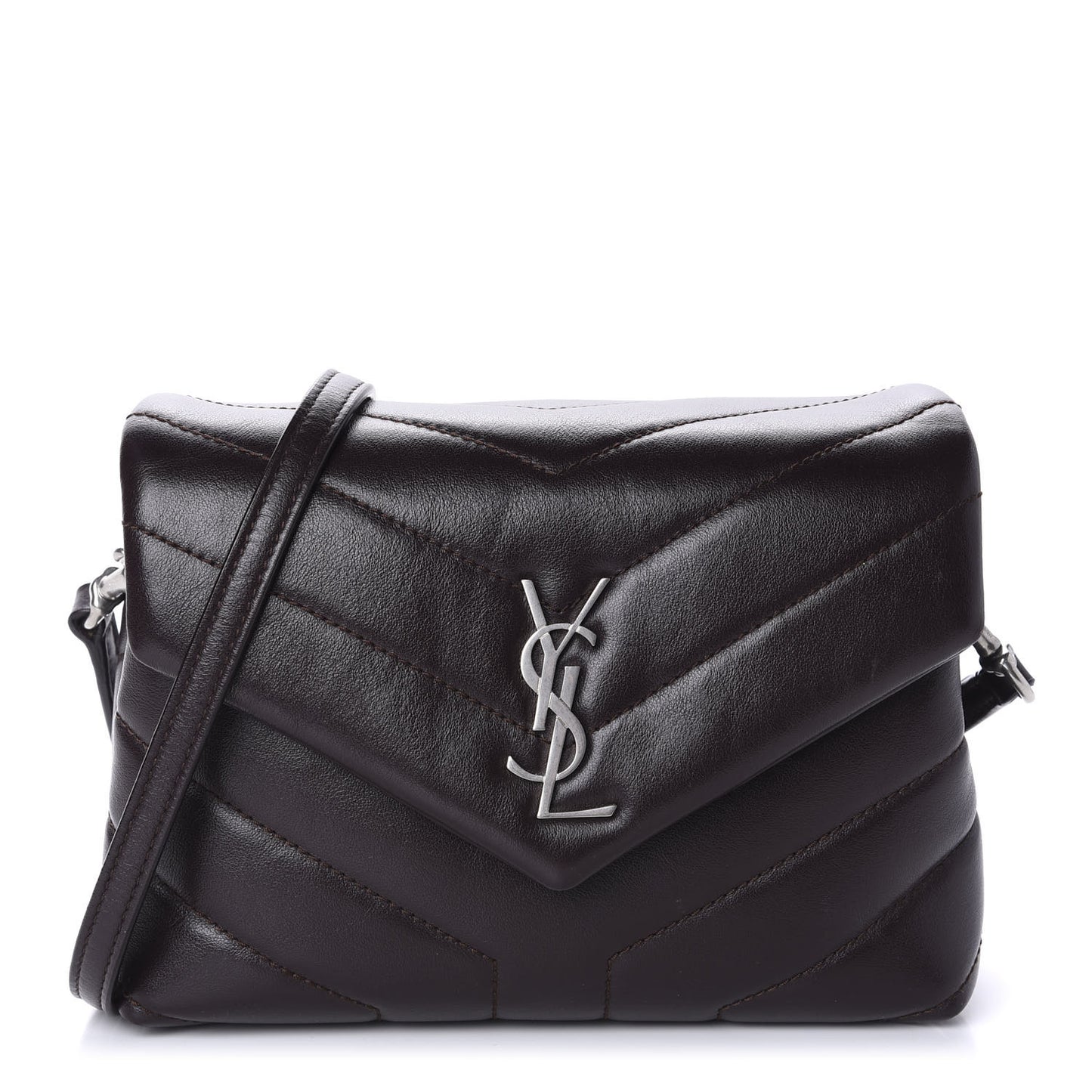 Calfskin Y Quilted Monogram Toy Loulou Crossbody Bag Black Tulipe