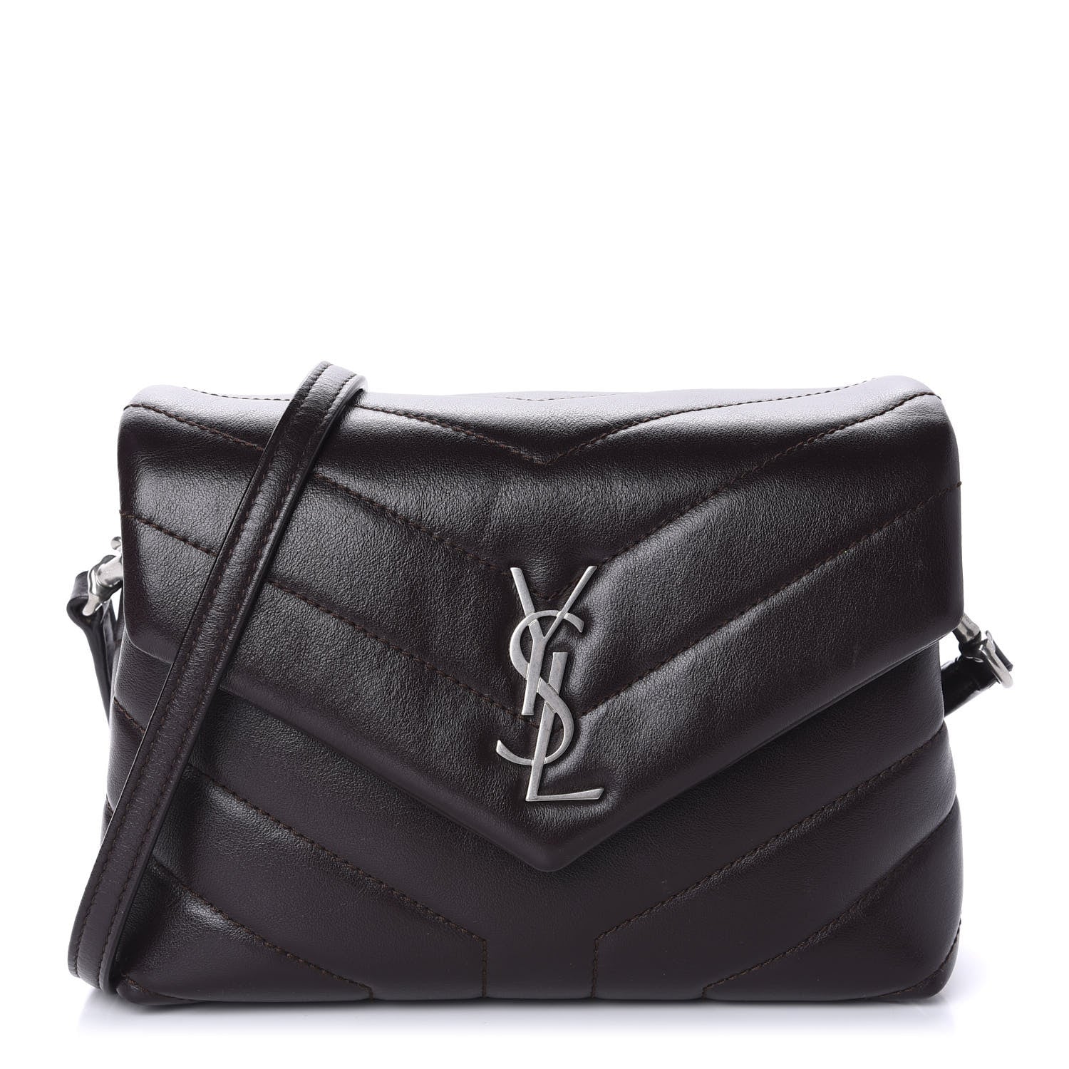 Saint Laurent Calfskin Y Quilted Monogram Toy Loulou Crossbody Bag Black Tulipe 1 of 11