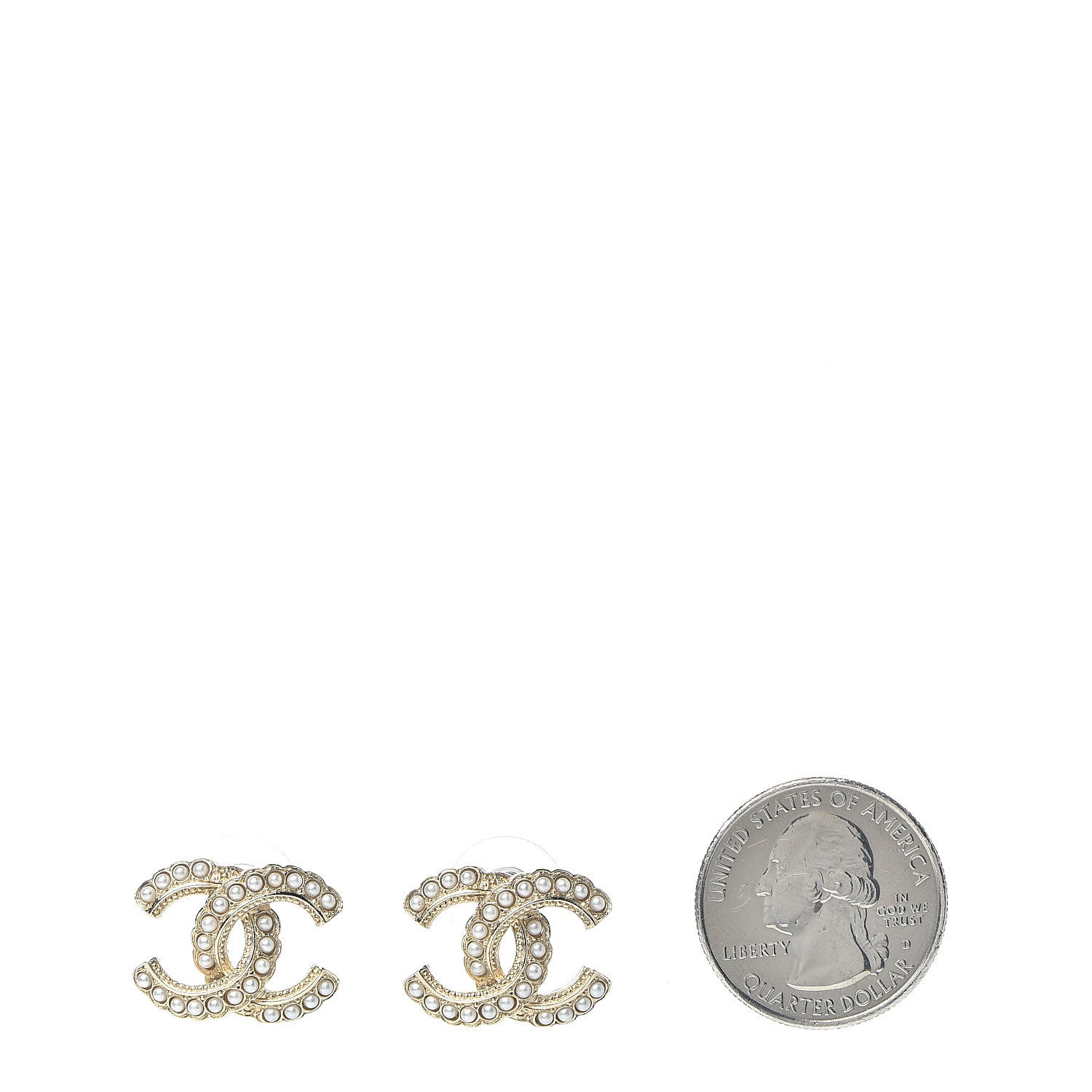 Chanel Pearl Queen of France CC Earrings Gold 2 of 5