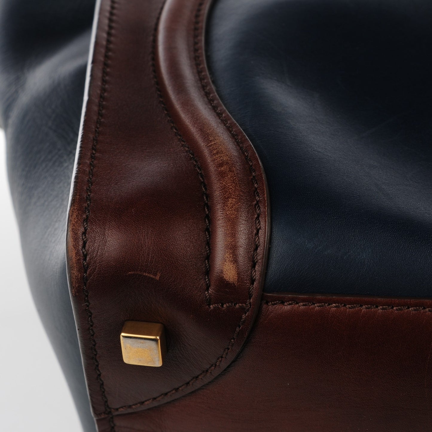 Smooth Calfskin Mini Tri-Color Luggage Navy