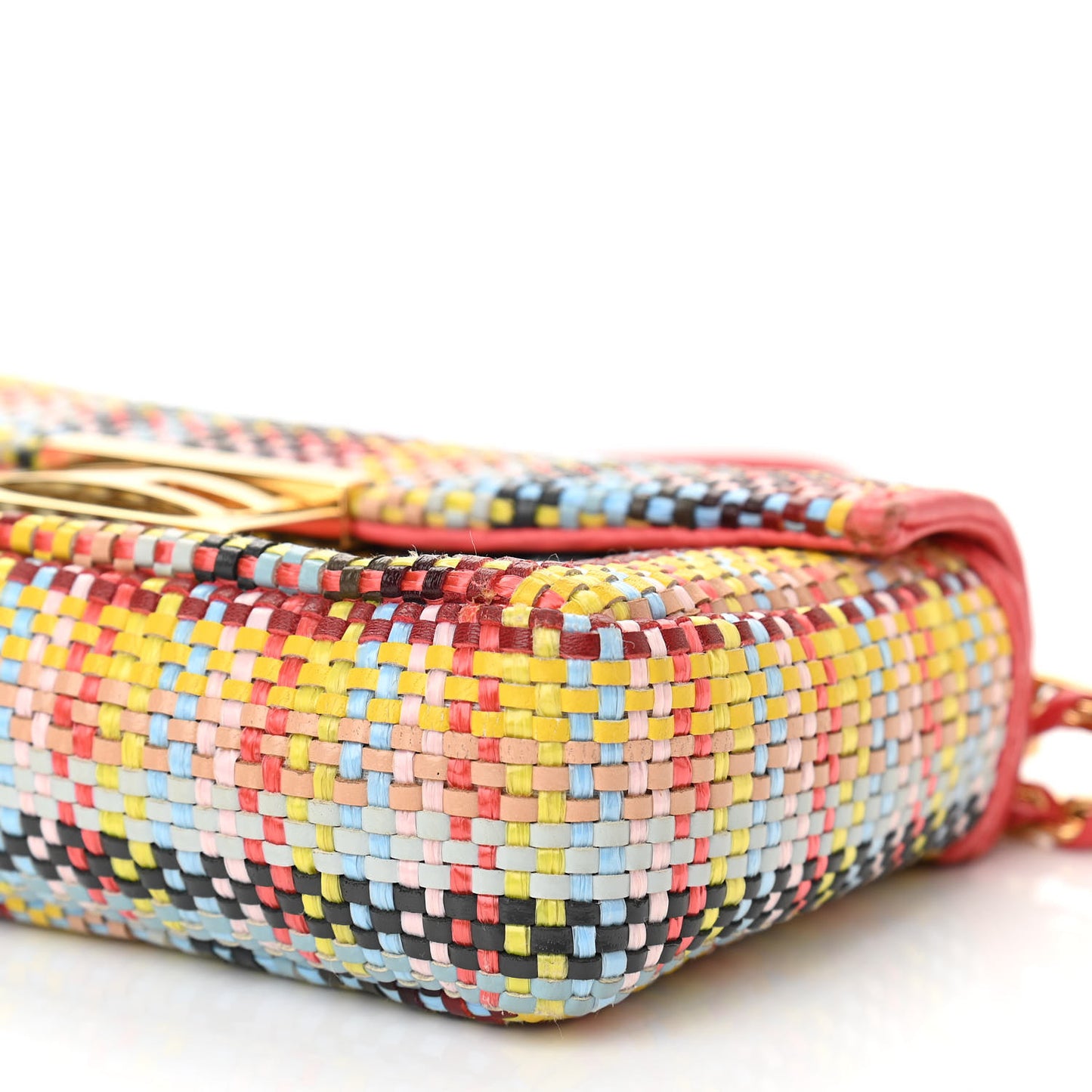 Nappa Intrecciato Mini Be Baguette Shoulder Bag Multicolor Rosa Ecstasy