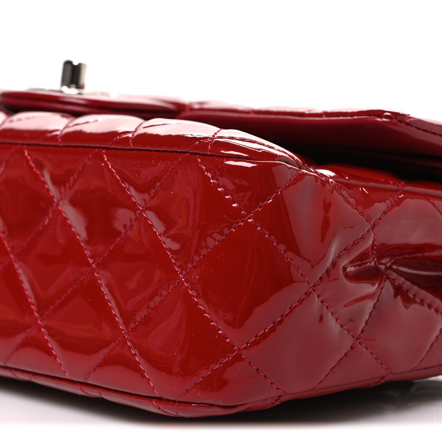 Chanel Patent Calfskin Quilted Medium Double Flap Red 9 of 9