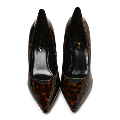 Saint Laurent Patent Tartaruga Kiki 85 Pump 36.5 Manto Naturale 3 of 9