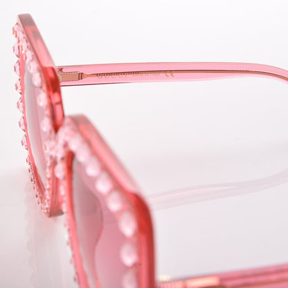 Gucci Acetate Crystal Oversize Sunglasses GG0148S Pink 6 of 7