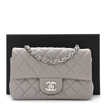 Chanel Lambskin Quilted Mini Rectangular Flap Grey 13 of 13