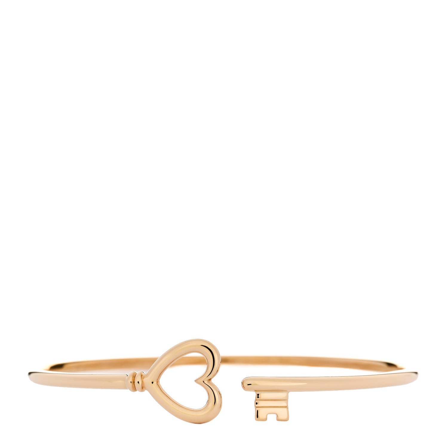 Tiffany 18K Yellow Gold Wire Heart Key Bracelet 1 of 4