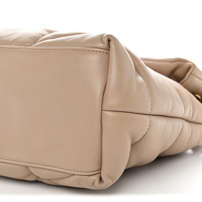 Saint Laurent Lambskin Quilted Medium Loulou Puffer Monogram Chain Satchel Dark Beige 10 of 10