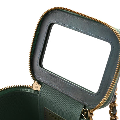 Chanel Lambskin Quilted Ombre Top Handle Mini Vanity Case With Chain Blue Green 11 of 14