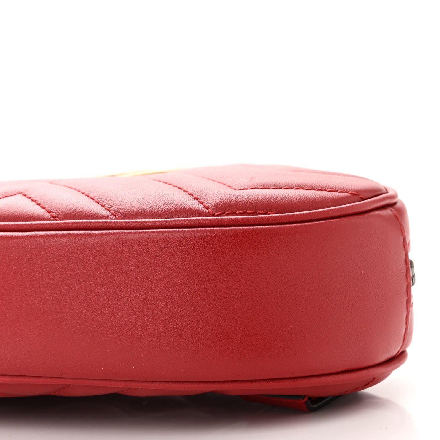 Gucci Calfskin Matelasse GG Marmont Belt Bag 85 34 Hibiscus Red 10 of 11