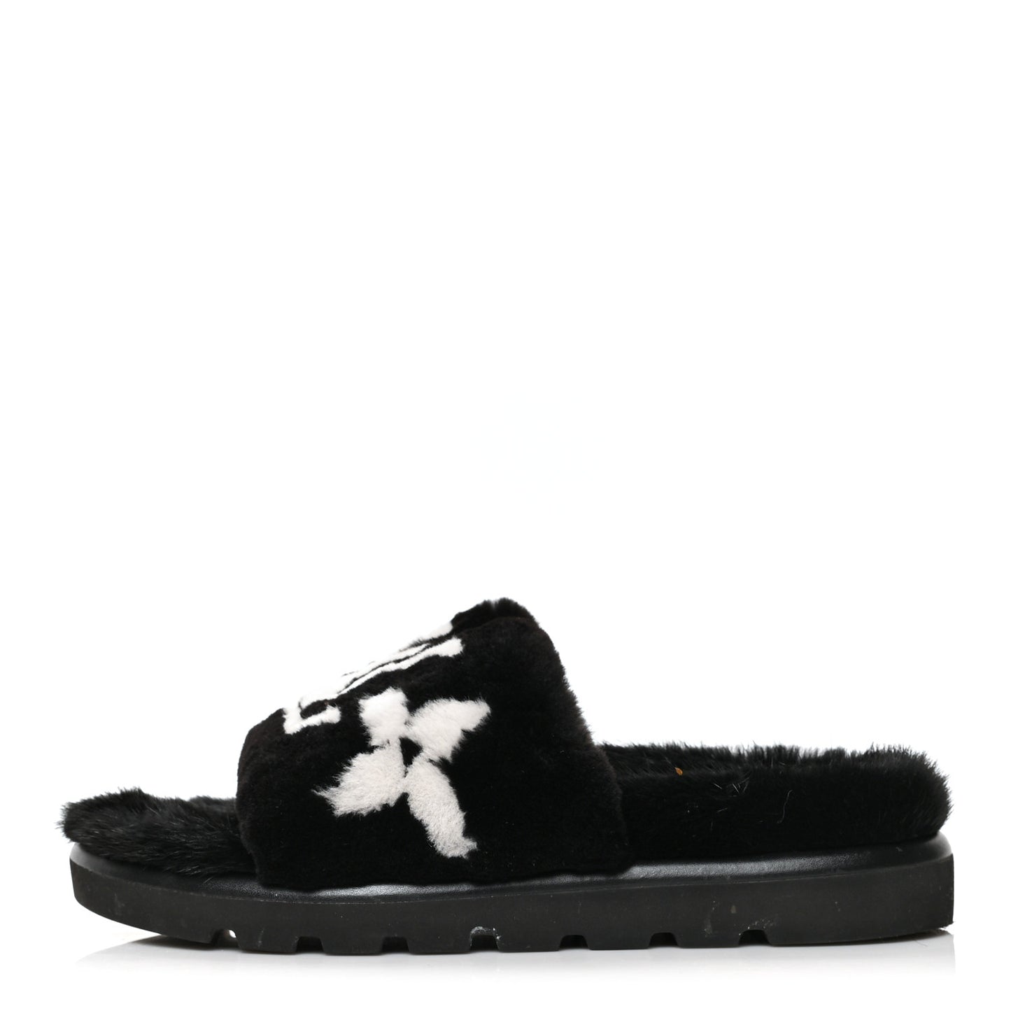 Shearling Monogram Giant Paseo Flat Comfort Mule 39 Black