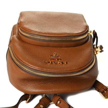 Prada Vitello Daino Zip Backpack Cuoio 7 of 8