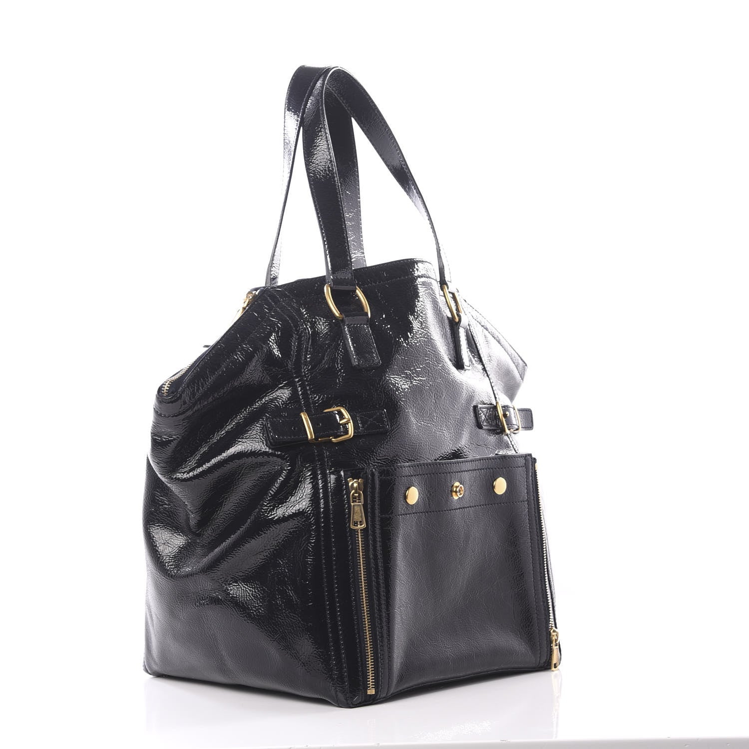 Saint Laurent Patent Large Downtown Tote Black 2 of 9