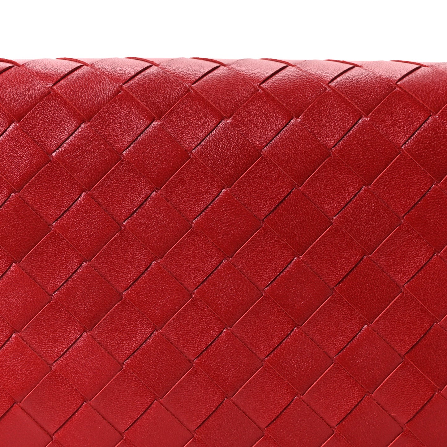 Nappa Intrecciato Trio Pouch On Strap Red