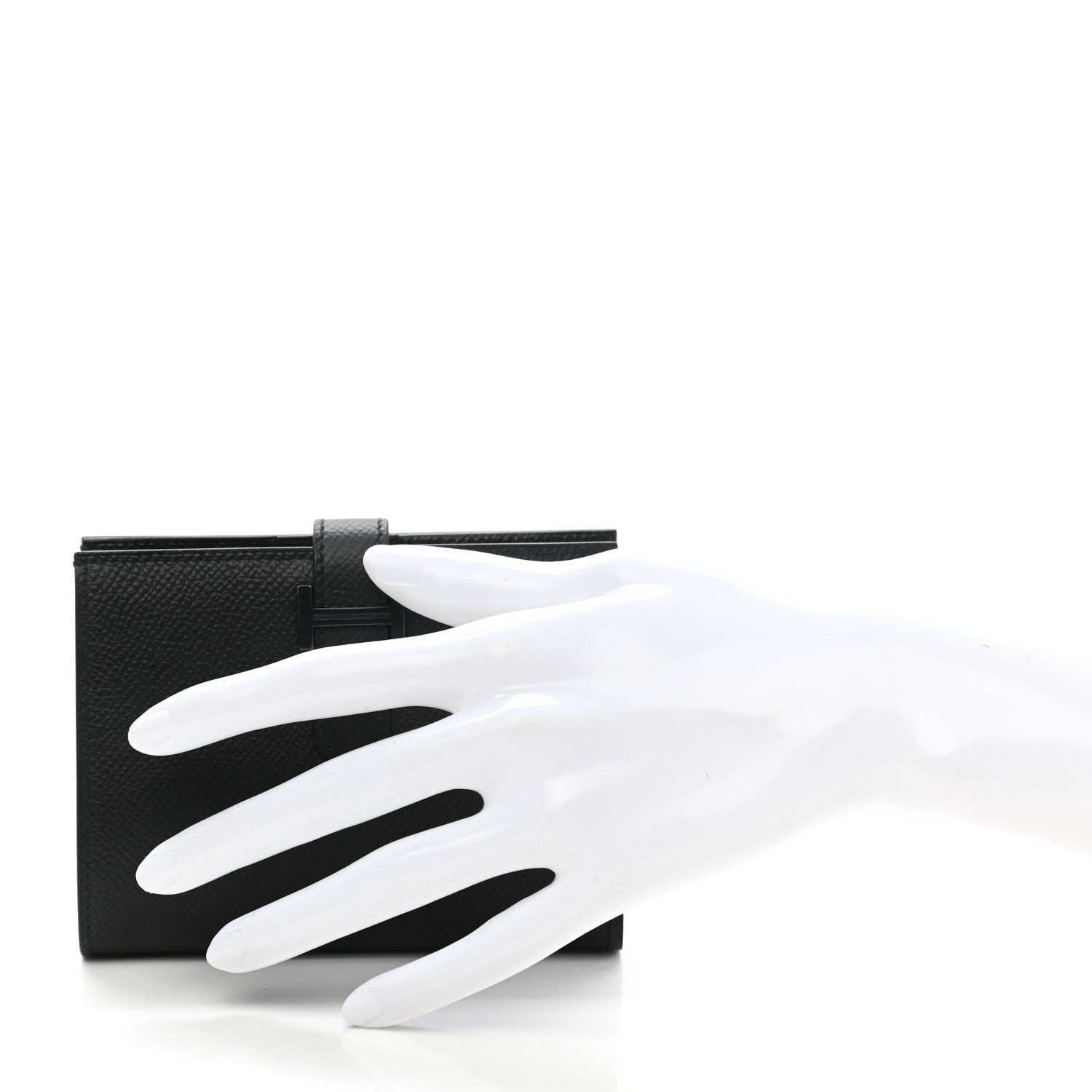 Hermes Epsom Monochrome Bearn Compact Wallet Black 2 of 8