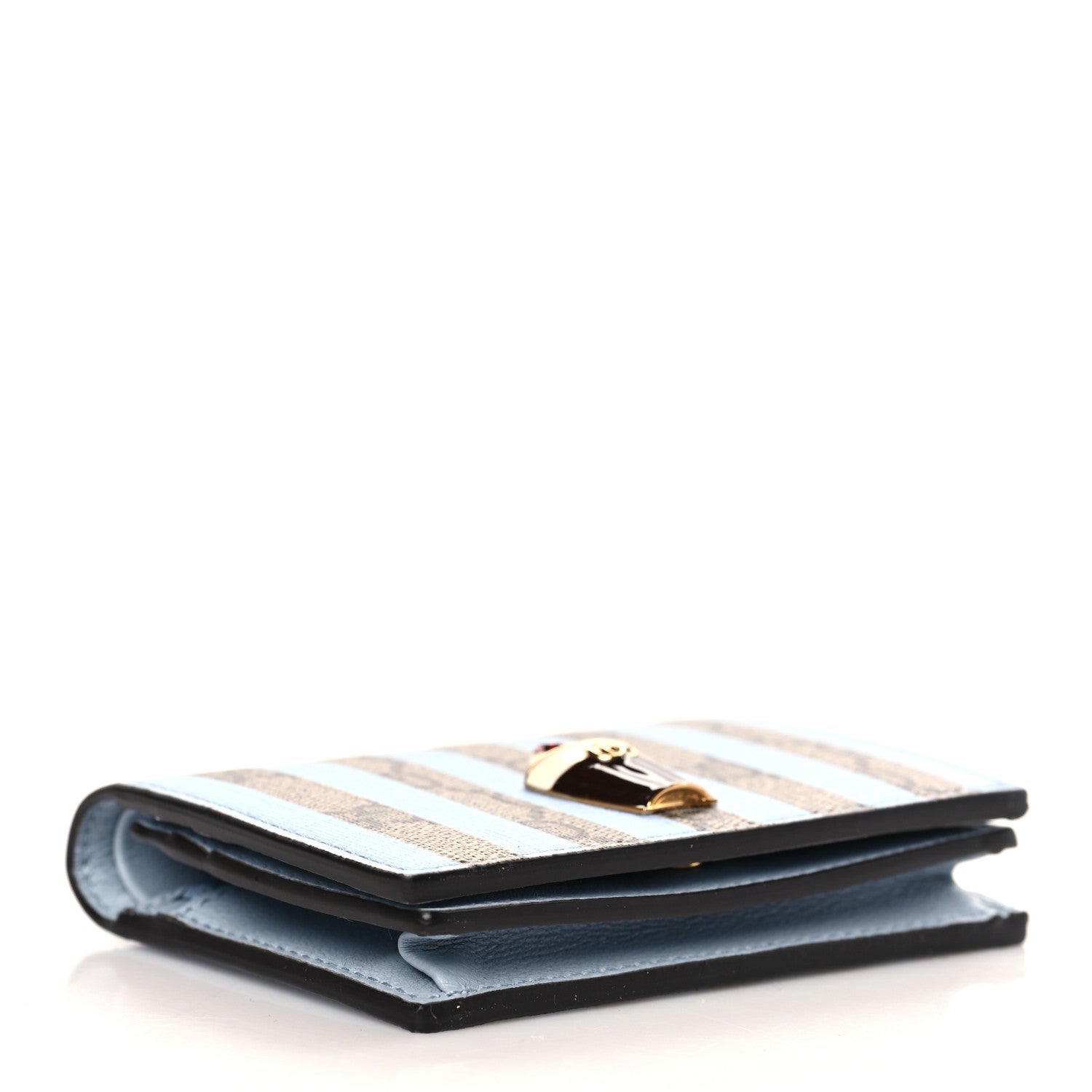 Gucci GG Supreme Monogram Vitello Eclipse Ice Cream Stripes Card Case Wallet Beige Ebony Paradise Cloud 4 of 7