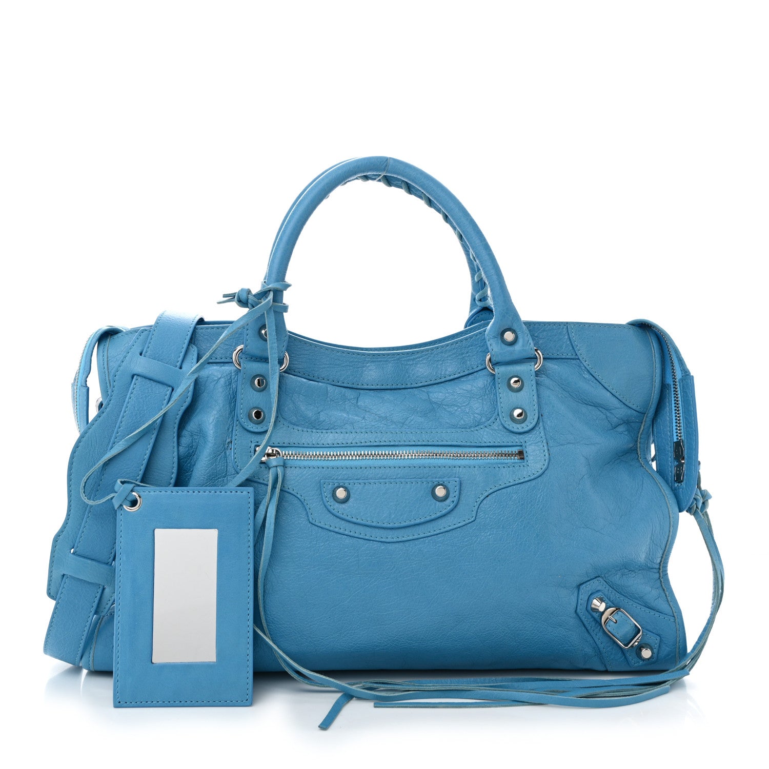 Balenciaga Agneau Classic Silver Hardware City Bleu Azur Clair 3 of 11