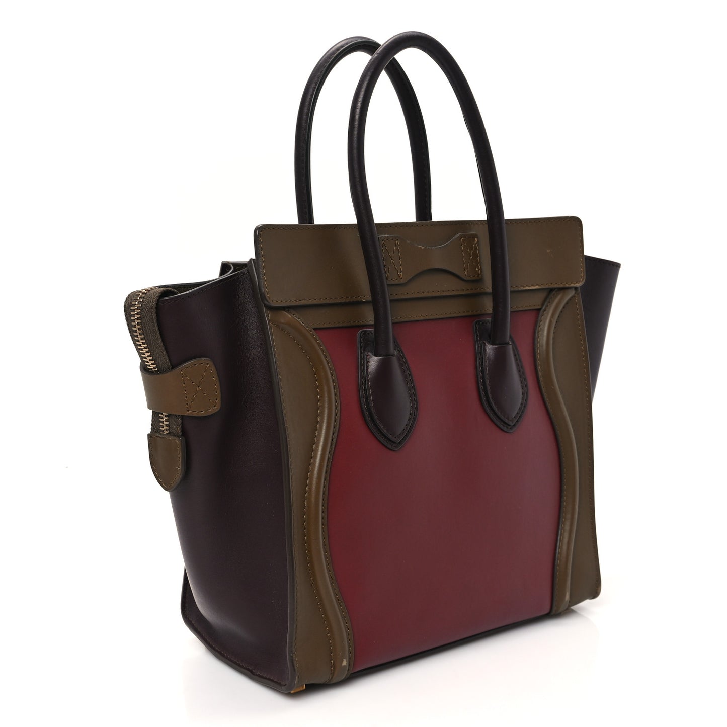 Satin Smooth Calfskin Micro Tri-Color Luggage Rust