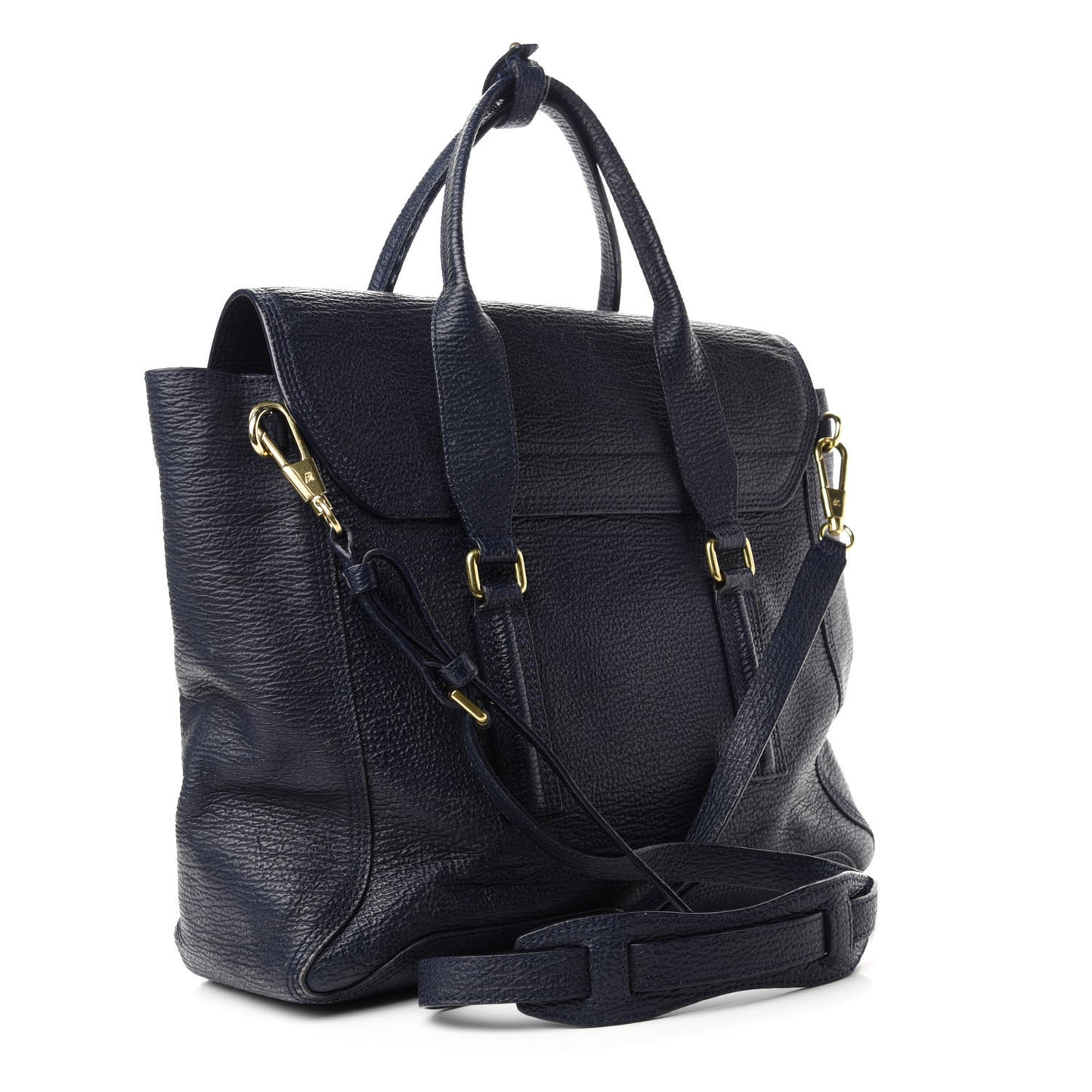 Textured Calfskin Large Pashli Satchel Ink