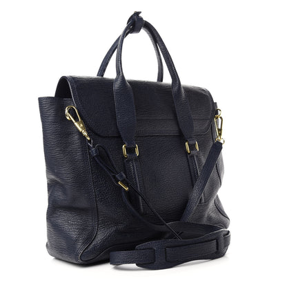 3.1 Phillip Lim Textured Calfskin Large Pashli Satchel Ink 3 of 18