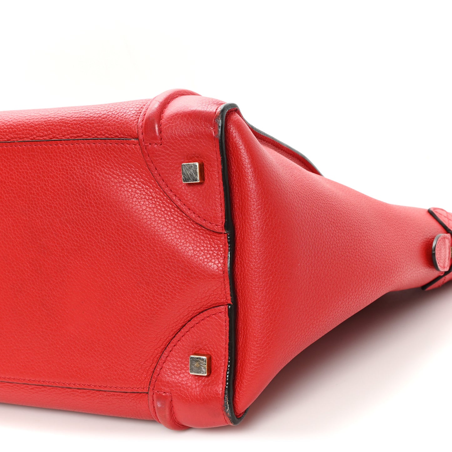 Drummed Calfskin Mini Luggage Coquelicot