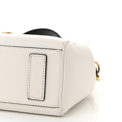 Versace Grainy Calfskin Virtus Small Top Handle Bag White Black 9 of 10