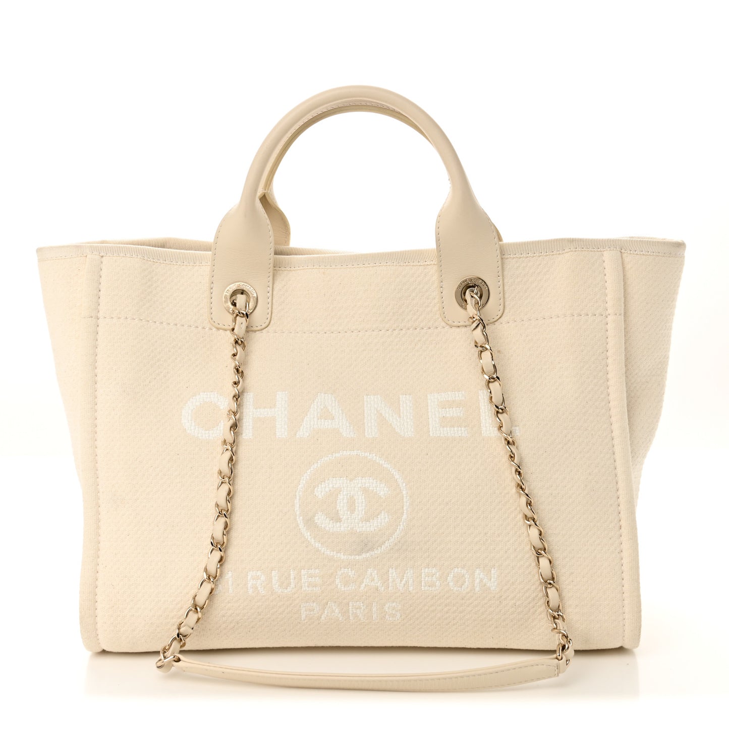 Mixed Fibers Medium Deauville Tote White
