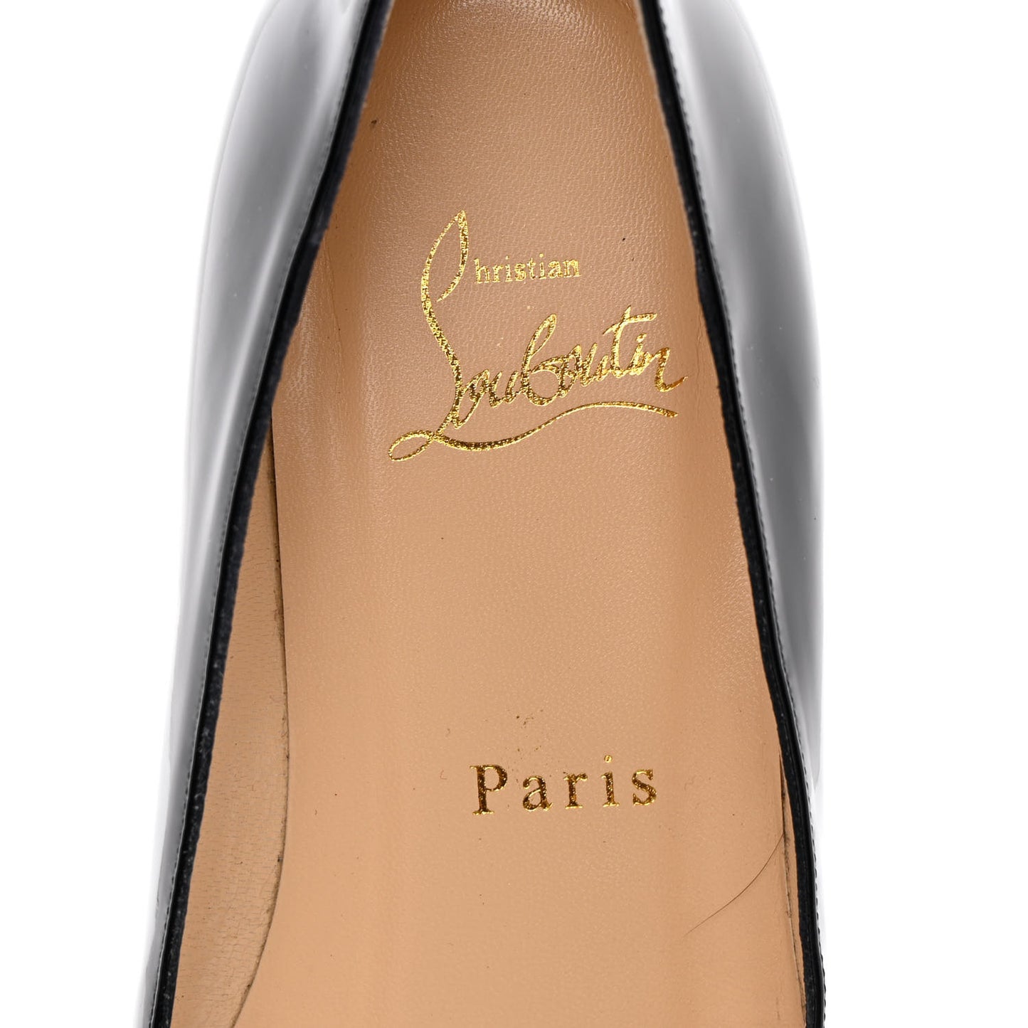 Patent Croisette Peep Toe Flats 36.5 Black