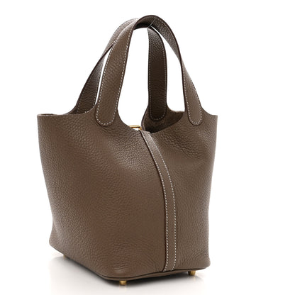 Hermes Taurillon Clemence Picotin Lock 18 PM Etoupe 3 of 10