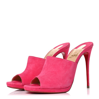 Christian Louboutin Suede Pigamule 120 Slide Sandals 38 Bangal Rose 3 of 12