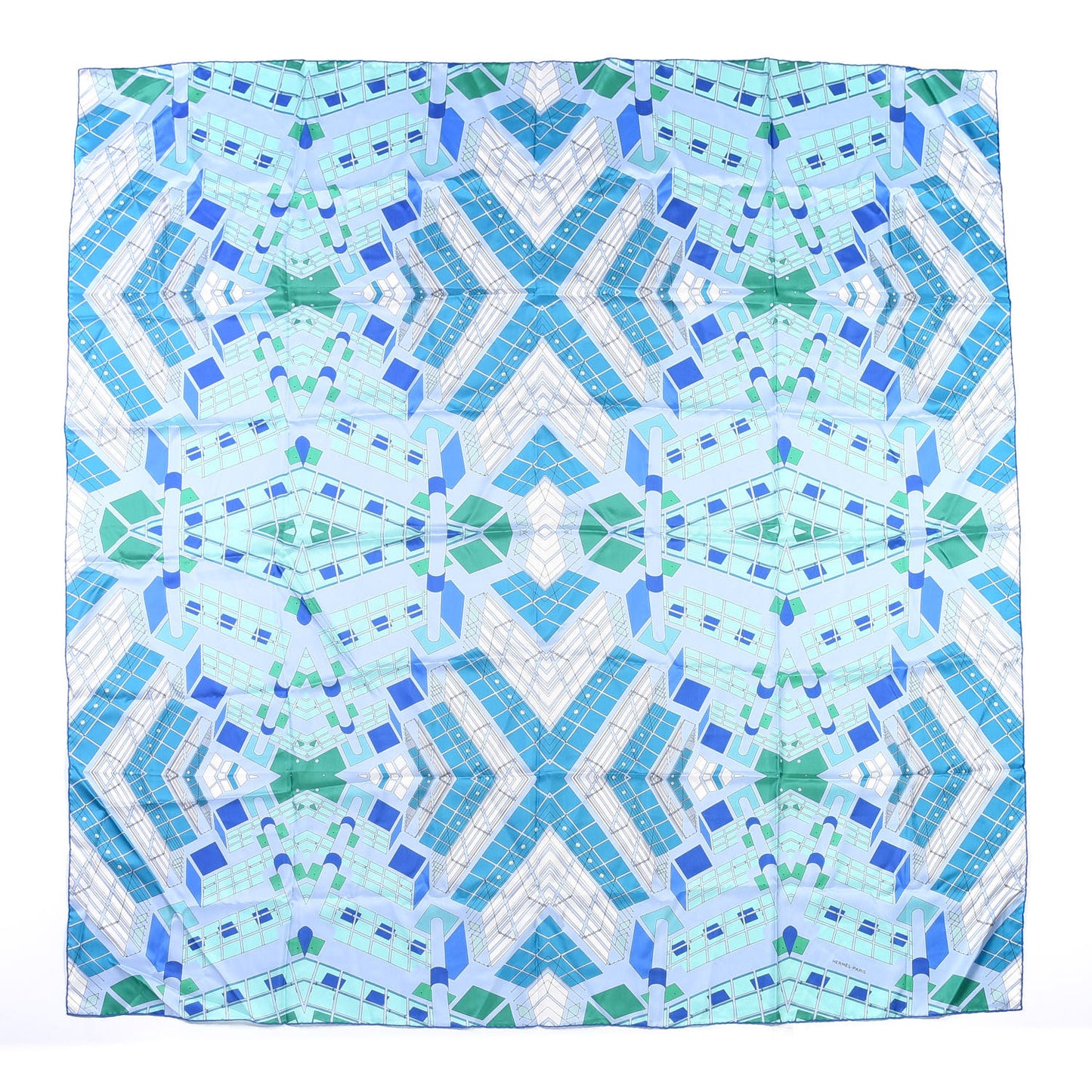 Silk Les Ateliers Shawl 140 Bleu Vert Ciel