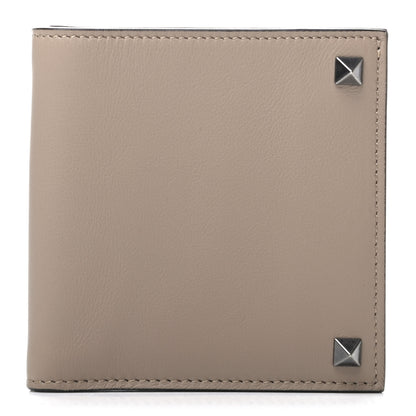 Valentino Garavani Vitello Rockstud Bi-Fold Wallet Light Beige 1 of 6