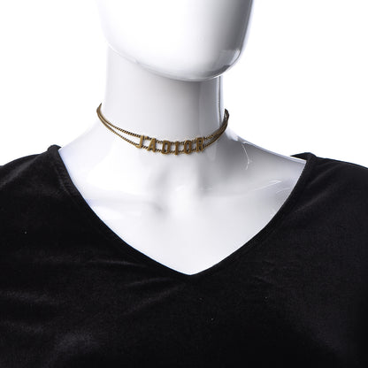 Christian Dior Metal J'Adior Choker Necklace Aged Gold 2 of 6