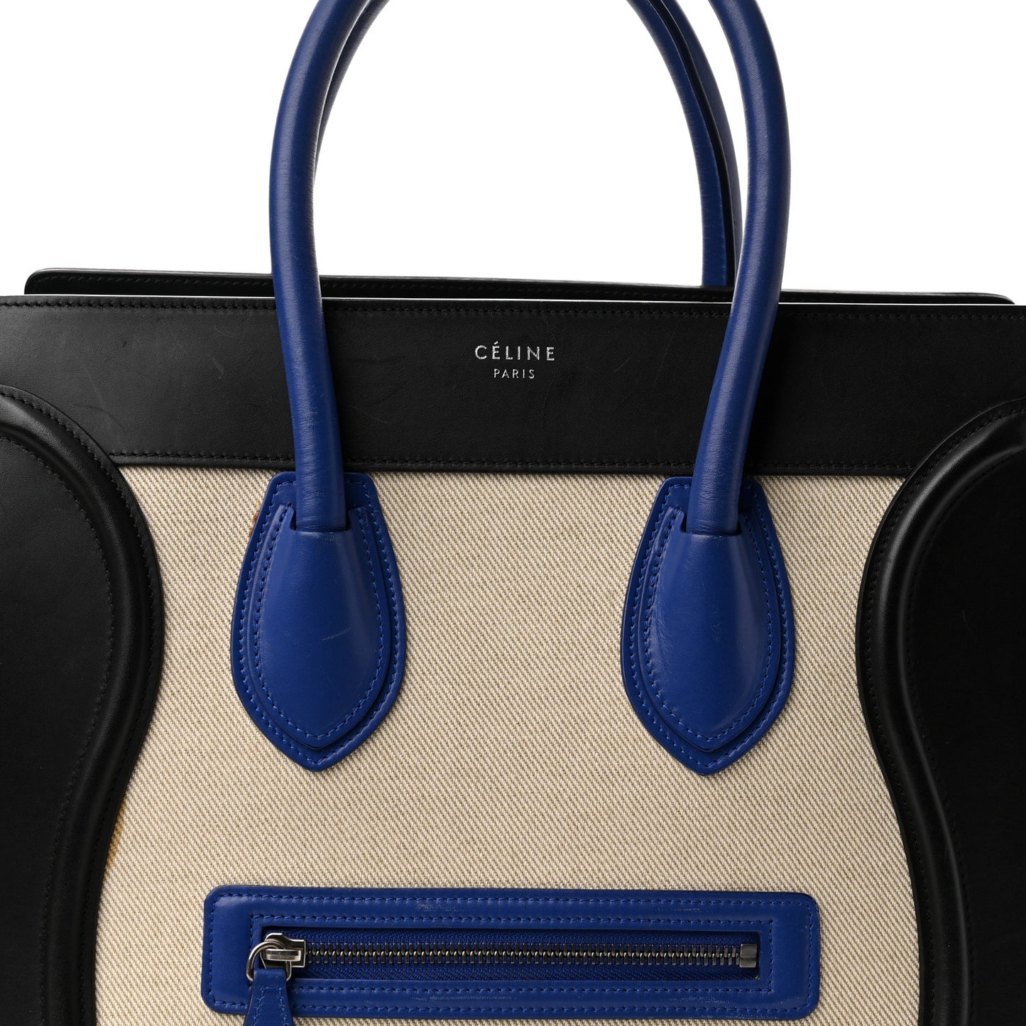 Canvas Smooth Calfskin Mini Tri-Color Luggage Indigo